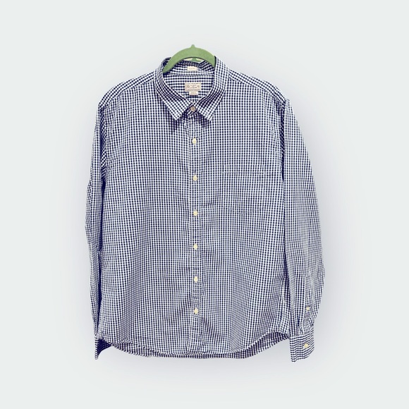 J. Crew Other - J. Crew mens navy and white gingham button down shirt‎ size XL
